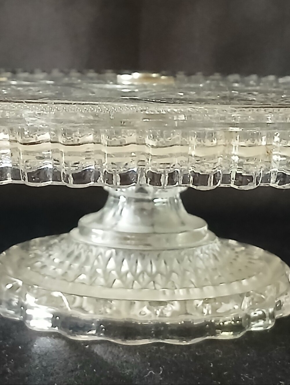 Vintage Lead Crystal Cake Stand